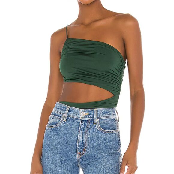 SUPERDOWN Veronica Cutout Bodysuit Green X-Small - Picture 1 of 7